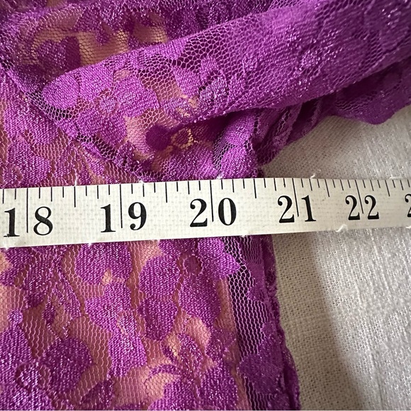 LOGO Lori Goldstein Tunic Womens Large Lace Sheer Overlay Tank Layered Top Boho - Picture 7 of 12